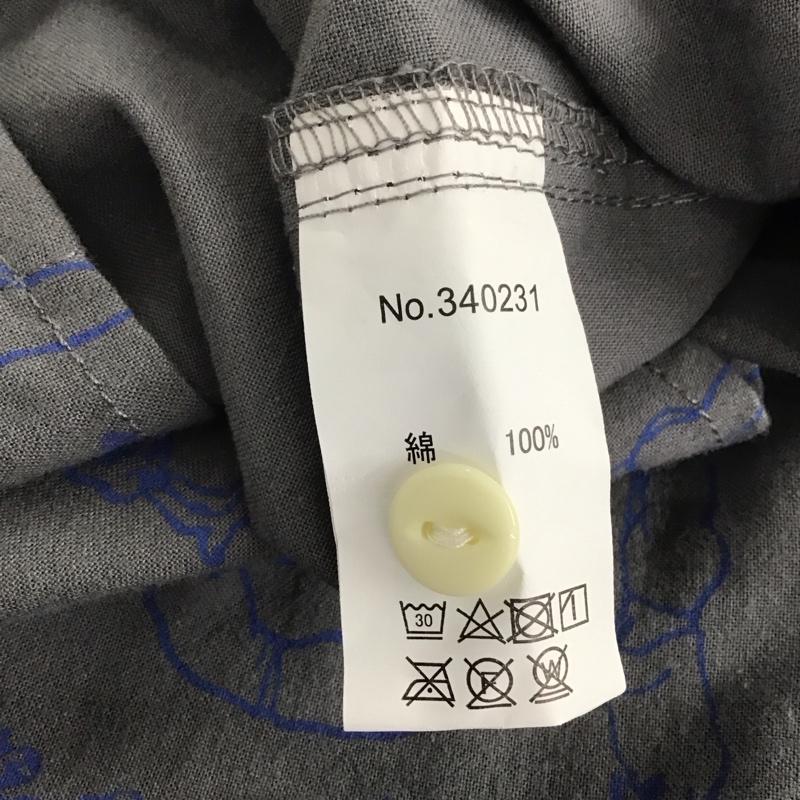 ゴースローキャラバン go slow caravan シャツ、ブラウス 長袖 340231 長袖シャツ プリントシャツ 5 プリント 灰 / グレー /  メンズ USED 古着 中古 10138198