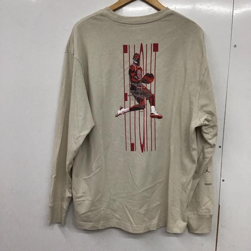 エアジョーダン AIR JORDAN カットソー 長袖 dm0847-104 ジョーダンFLTヘリテージ85L/Sクルー 長袖カットソー プリントTシャツ XXL ロゴ、文字 ベージュ / ベージュ /  メンズ USED 古着 中古 10132712