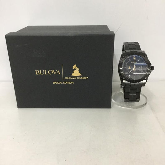 ブローバ BULOVA 腕時計 アナログ（クォーツ式） 98B295 GRAMMY Awards SPECIAL Edition 箱有 ロゴ、文字 黒 / ブラック /  メンズ USED 古着 中古 10133891