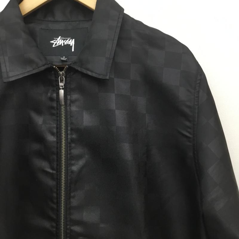 ステューシー STUSSY ジャケット、上着 ジャンパー、ブルゾン コーチジャケット S 格子柄 X ロゴ、文字 黒 / ブラック /  メンズ USED 古着 中古 10112611