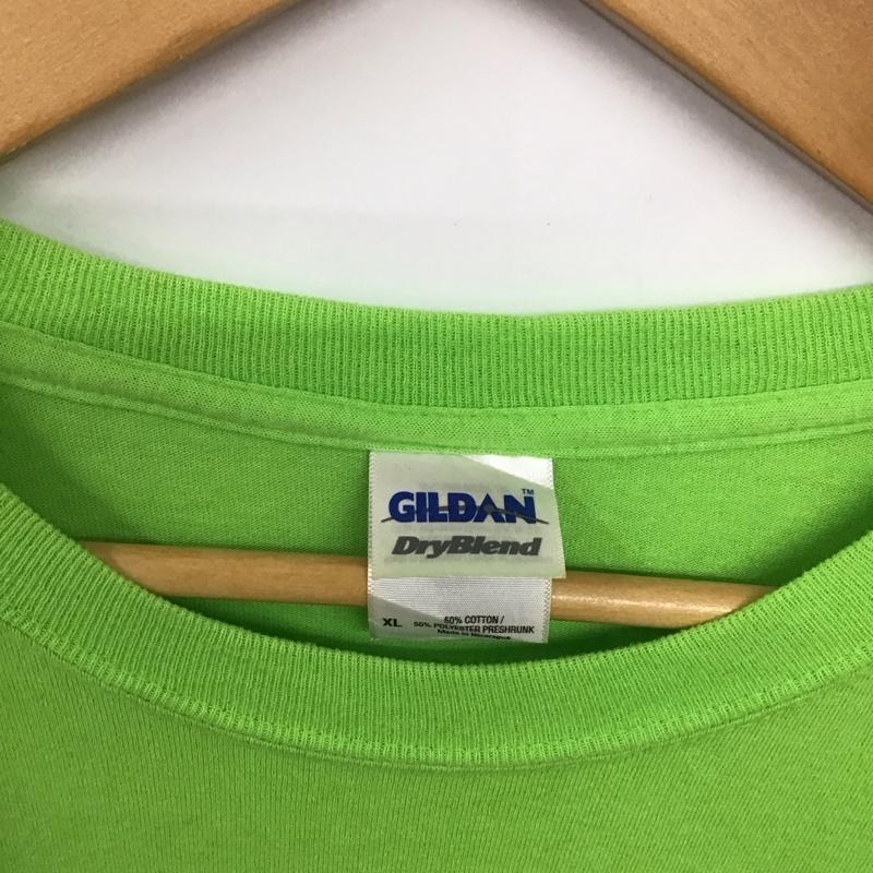 ギルダン GILDAN Tシャツ 半袖 XL ロゴ、文字 X プリント 薄緑 / ライトグリーン /  メンズ USED 古着 中古 10134612