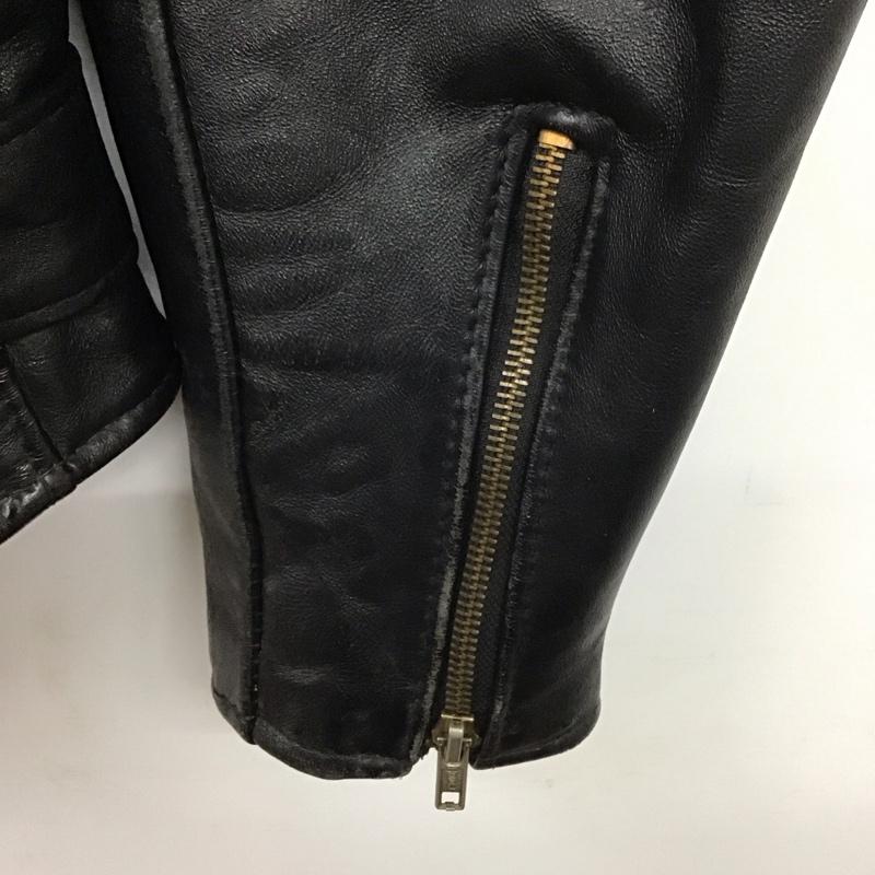 ショット schott ジャケット、上着 ジャンパー、ブルゾン レザーライダースジャケット ダブル ジップアップジャケット アウター ホース 80s 90s 40 無地 黒 / ブラック /  メンズ USED 古着 中古 10113763