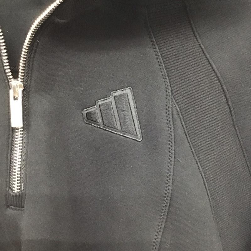 アディダス adidas トレーナー 長袖 JN9983 LUXFLOW スポーツ ハーフジップ スペーサースエットシャツ M 無地 黒 / ブラック /  レディース USED 古着 中古 10142888