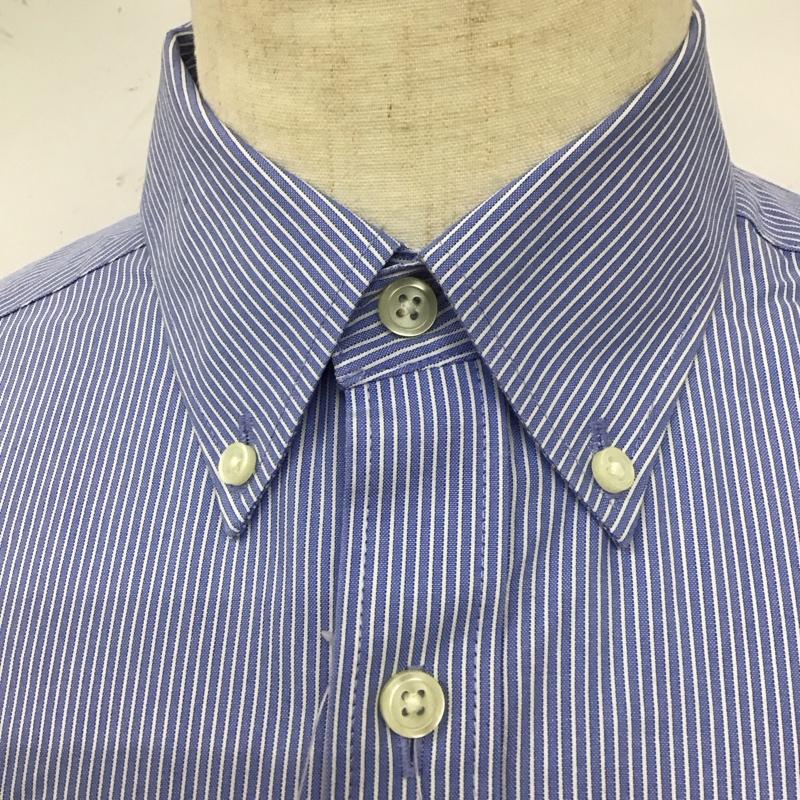 エディーバウアー Eddie Bauer シャツ、ブラウス 長袖 長袖シャツ カラーシャツ ポケットシャツ 長袖カットソー ストライプシャツ S ストライプ 白 / ホワイト / X 青 / ブルー /  メンズ USED 古着 中古 10112595