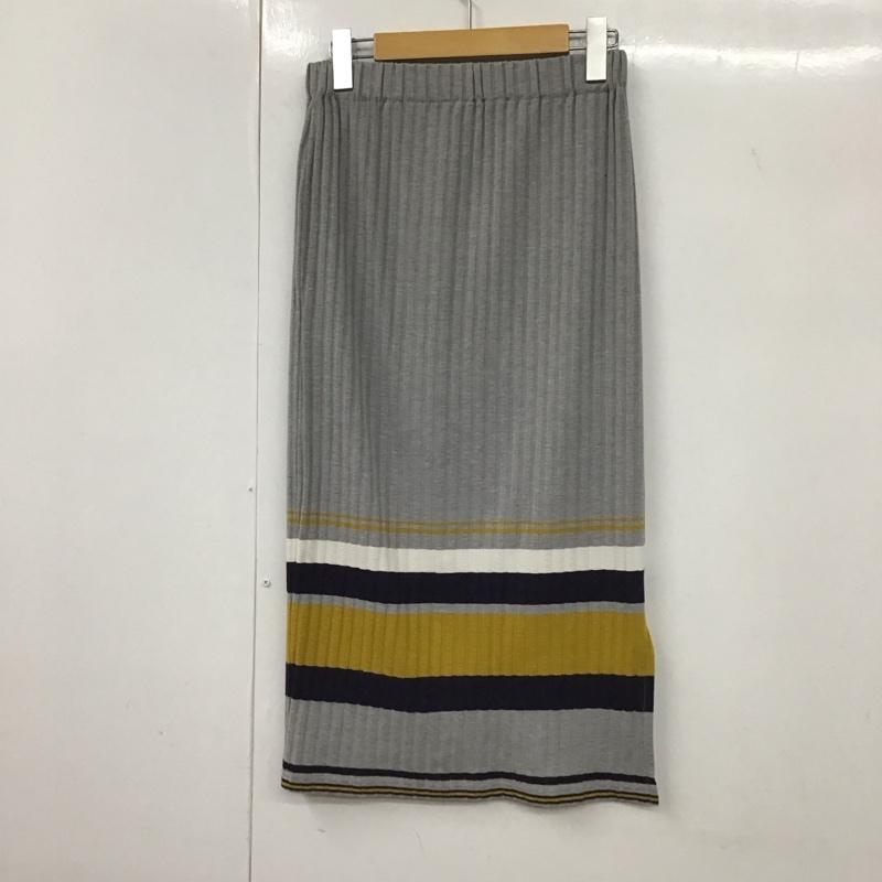 アズールバイマウジー AZUL BY MOUSSY スカート ロングスカート 250ASS81-3071 マルチボーダーミディタイトスカート M 無地 灰 / グレー /  レディース USED 古着 中古 10131584