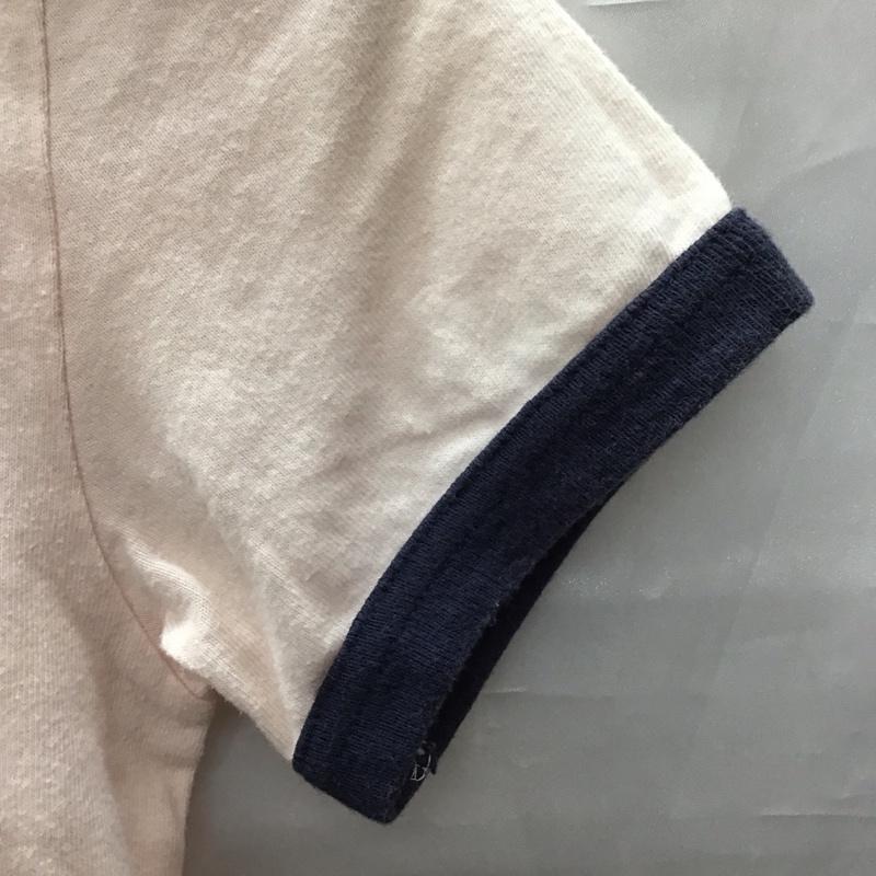 ビームスミニ BEAMSMINI Tシャツ 半袖 130cm リンガーTシャツ キッズ 130cm ロゴ、文字 桃 / ピンク / X 紺 / ネイビー /  ボーイズ USED 古着 中古 10116916