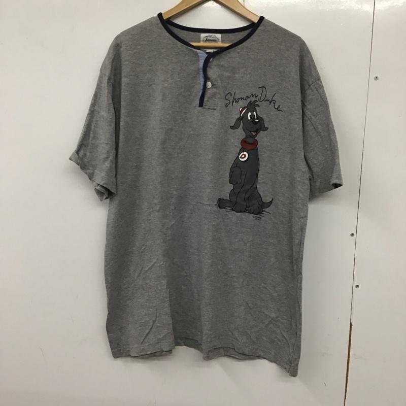 ショーナンボー Shonanbo Tシャツ 半袖 半袖カットソー 無地Tシャツ ヘンリーネックカットソー XL プリント 灰 / グレー /  メンズ USED 古着 中古 10136092