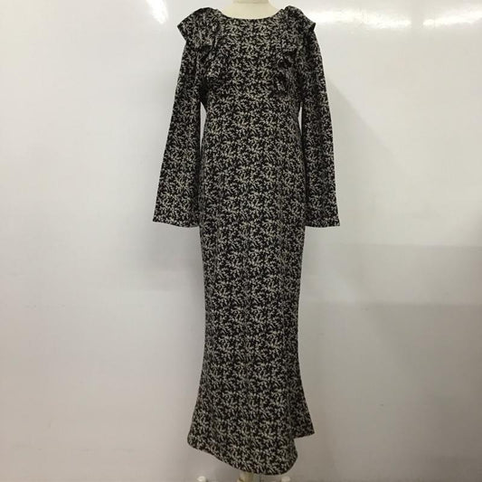 ミスティック mystic ワンピース ロングスカート 長袖ロングワンピース フレアワンピース 総柄ワンピース 2 総柄 黒 / ブラック / X 白 / ホワイト /  レディース USED 古着 中古 10116362