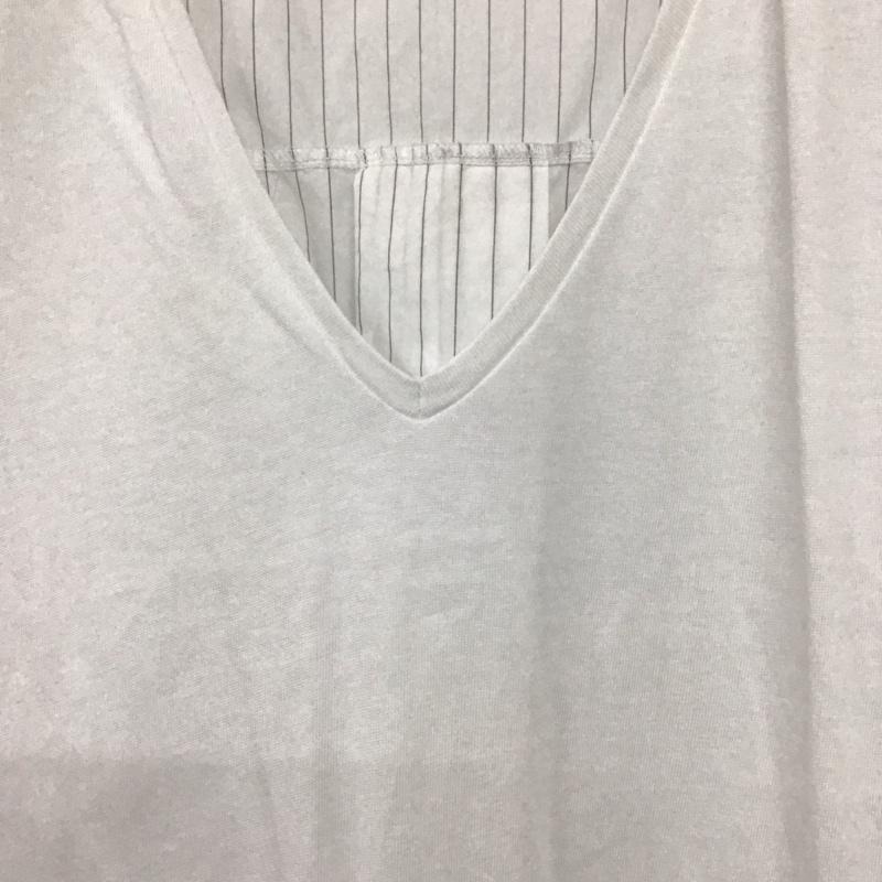 ザラ ZARA カットソー 半袖 S 無地 X ストライプ 白 / ホワイト /  レディース USED 古着 中古 10140395