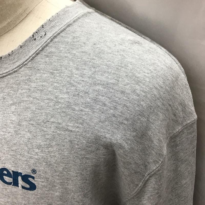 リベレイダース Liberaiders トレーナー 長袖 長袖スウェット 長袖トレーナー リブカットソー 長袖カットソー プリントトレーナー L ロゴ、文字 灰 / グレー /  メンズ USED 古着 中古 10114373