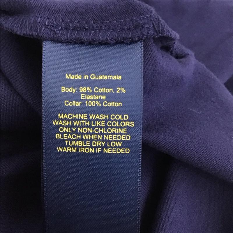 ポロラルフローレン POLO RALPH LAUREN ポロシャツ 半袖 半袖ポロシャツ カラーシャツ 半袖カットソー XL ロゴ、文字 紺 / ネイビー /  レディース USED 古着 中古 10135617