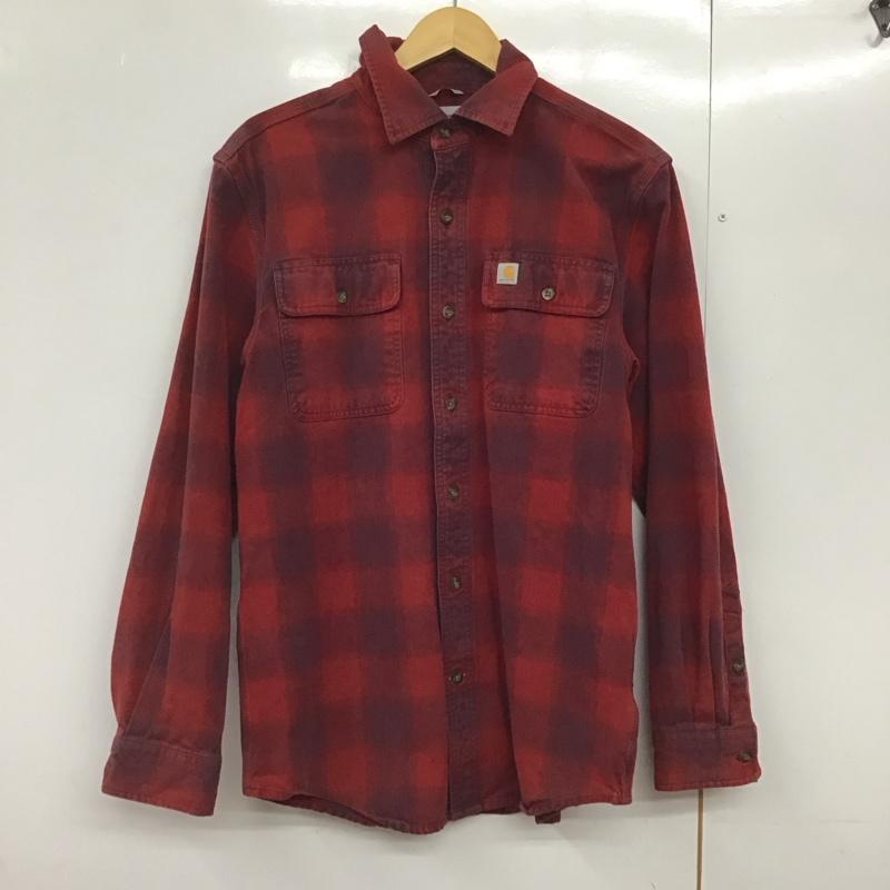 カーハート Carhartt シャツ、ブラウス 長袖 103822 608 チェックシャツ コットン S ロゴ、文字 赤 / レッド /  メンズ USED 古着 中古 10144706