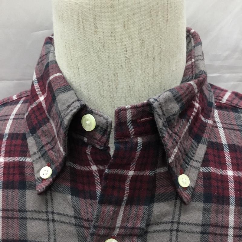 ブルックスブラザーズ BROOKS BROTHERS シャツ、ブラウス 長袖 ボタンダウン M チェック 灰 / グレー / X 黒 / ブラック / X 赤 / レッド / X 白 / ホワイト /  メンズ USED 古着 中古 10111371