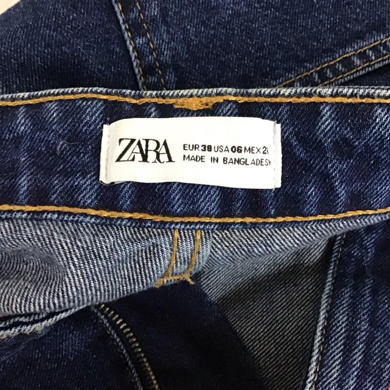 ザラ ZARA パンツ デニム、ジーンズ デニムパンツ ストレートパンツ ワイドパンツ カジュアルパンツ 38 無地 インディゴ / インディゴ /  レディース USED 古着 中古 10117863