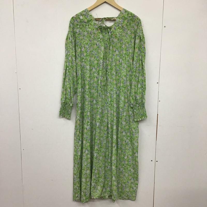 ニコアンド niko and... ワンピース ロングスカート リボン２wayマキシOP2 M 総柄 X 花柄 薄緑 / ライトグリーン /  レディース USED 古着 中古 10133978