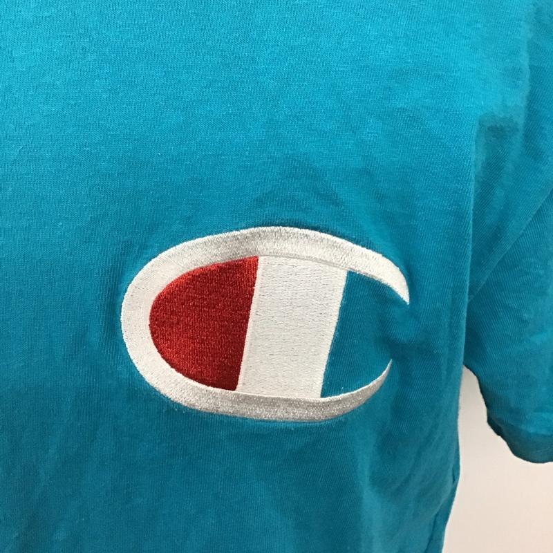 チャンピオン Champion Tシャツ 半袖 C3-F362 クルーネック ビッグロゴ L ワンポイント 青 / ブルー /  メンズ USED 古着 中古 10123520