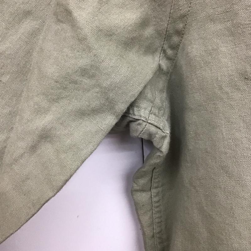 ザラ ZARA シャツ、ブラウス 長袖 長袖シャツ 無地シャツ ノーカラーシャツ M 無地 カーキ / カーキ /  メンズ USED 古着 中古 10131004