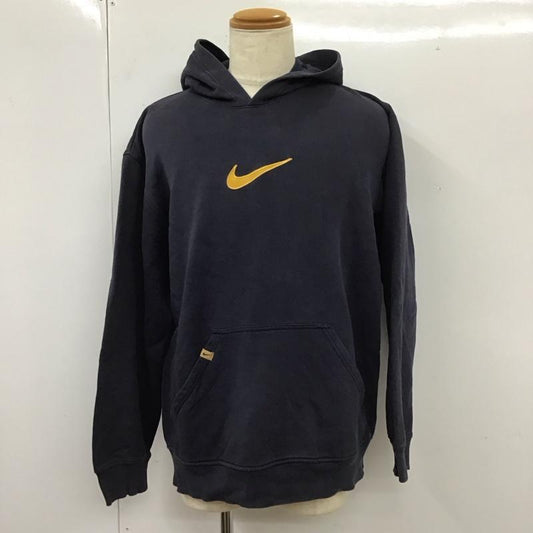 ナイキ NIKE パーカー 長袖 長袖パーカー フード付きパーカー プリントスウェット トレーナー ロゴ、文字 紺 / ネイビー /  メンズ USED 古着 中古 10112815