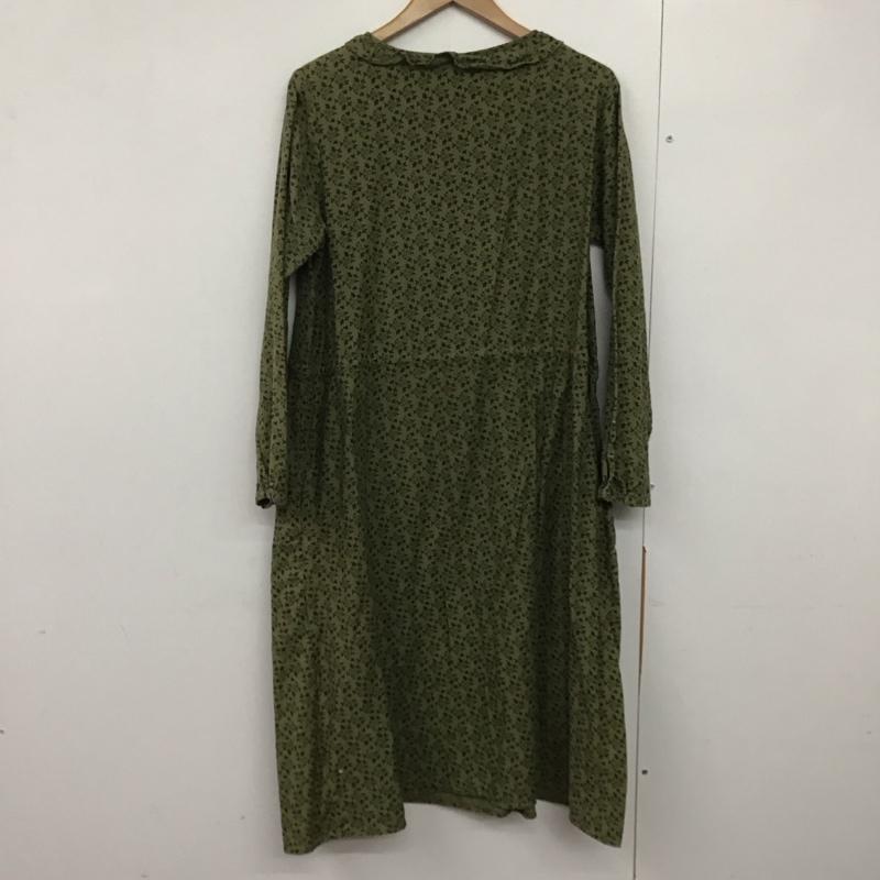サマンサモスモス Samansa Mos2 ワンピース ロングスカート 1102979 襟付き 長袖 シャツワンピース FREE 総柄 カーキ / カーキ /  レディース USED 古着 中古 10142250