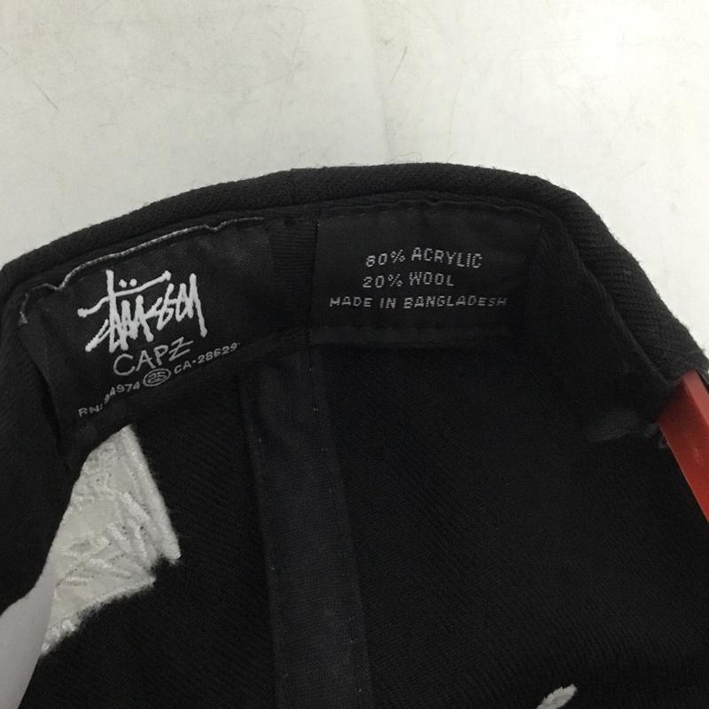 ステューシー STUSSY 帽子 キャップ SS LINK TEAM CAP ロゴ、文字 黒 / ブラック / X 赤 / レッド /  メンズ USED 古着 中古 10146885