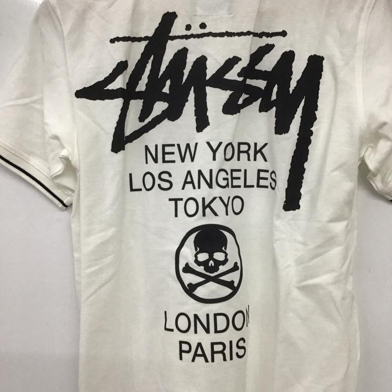 ステューシー STUSSY ポロシャツ 半袖 半袖ポロシャツ カラーシャツ 半袖カットソー mastermind S ロゴ、文字 白 / ホワイト /  メンズ USED 古着 中古 10148734