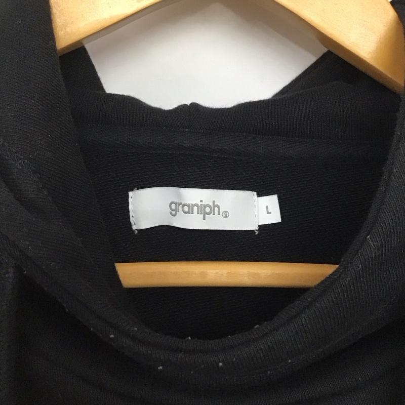 グラニフ graniph パーカー 長袖 長袖パーカー プルオーバーパーカー スウェット L プリント 黒 / ブラック /  メンズ USED 古着 中古 10145977