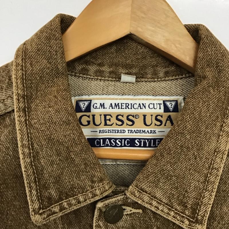 ゲス Guess ジャケット、上着 ジャケット、ブレザー デニムジャケット Gジャン アウター カジュアルジャケット M 無地 茶 / ブラウン /  メンズ USED 古着 中古 10130364