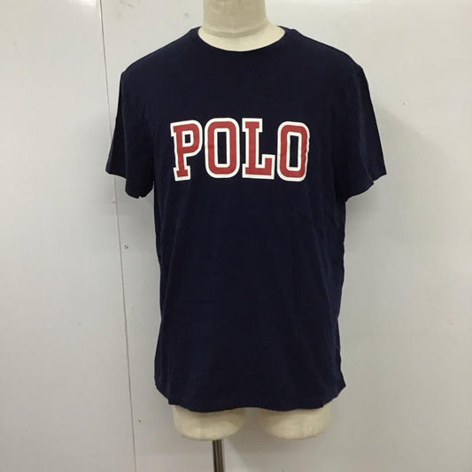ポロラルフローレン POLO RALPH LAUREN Tシャツ 半袖 半袖カットソー プリントTシャツ クルーネックカットソー L ロゴ、文字 紺 / ネイビー /  メンズ USED 古着 中古 10120362