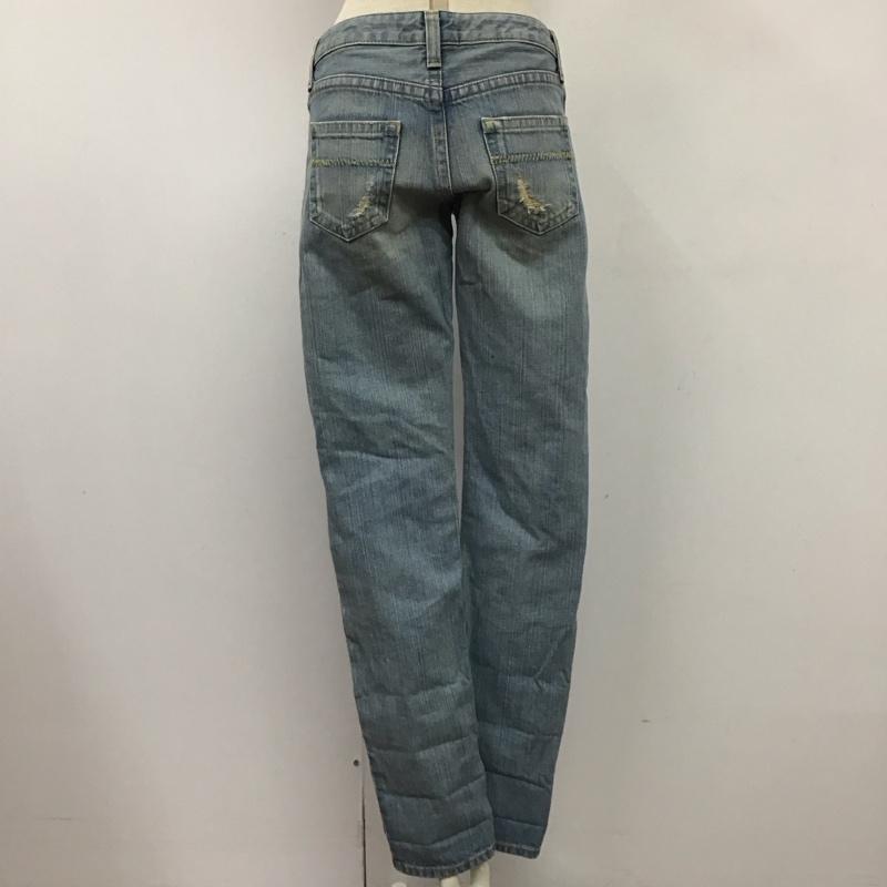 ロイスクレヨン LOISCRAYON パンツ デニム、ジーンズ 12000701 ジーパン 1 ダメージ加工 水色 / ライトブルー /  レディース USED 古着 中古 10114469
