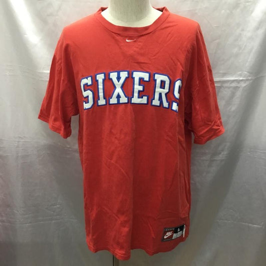 ナイキ NIKE Tシャツ 半袖 半袖カットソー プリントTシャツ クルーネックカットソー L ロゴ、文字 赤 / レッド /  メンズ USED 古着 中古 10114066