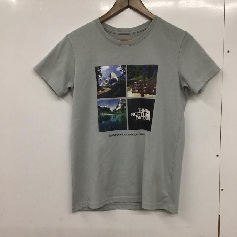 ザノースフェイス THE NORTH FACE Tシャツ 半袖 半袖カットソー プリントTシャツ クルーネックカットソー M プリント 水色 / ライトブルー /  メンズ USED 古着 中古 10132105