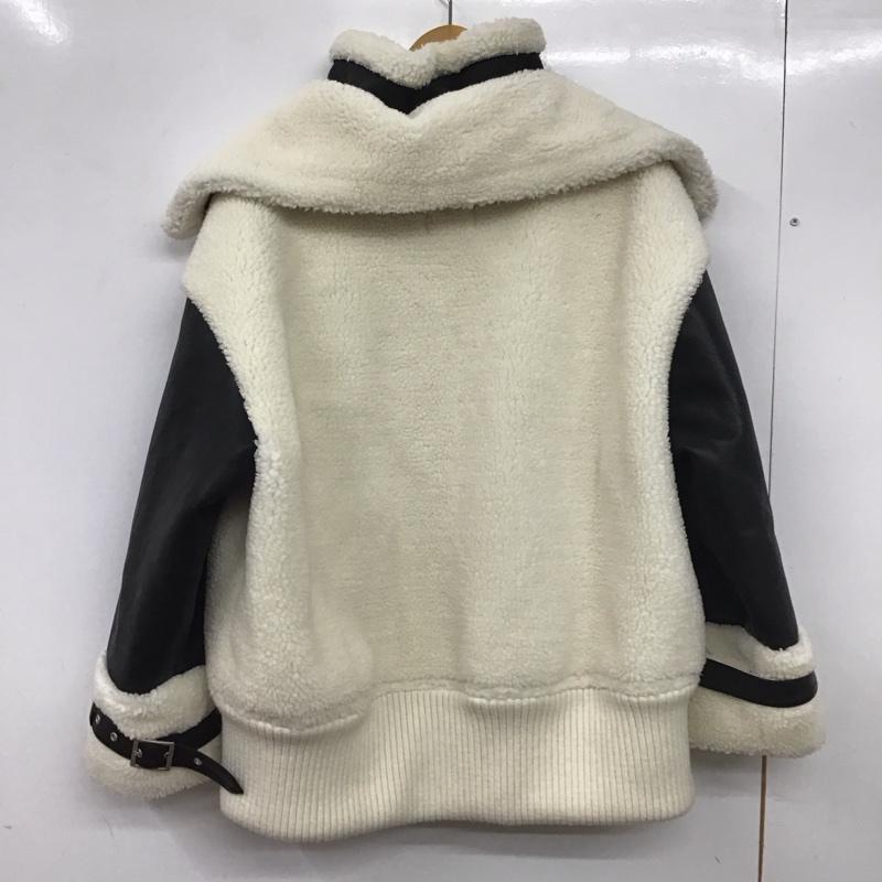 ジェイダ GYDA ジャケット、上着 ジャンパー、ブルゾン BIGカラーワイドリブ B-3ジャケット 072250150001-01 FREE 無地 白 / ホワイト / X 黒 / ブラック /  レディース USED 古着 中古 10139973