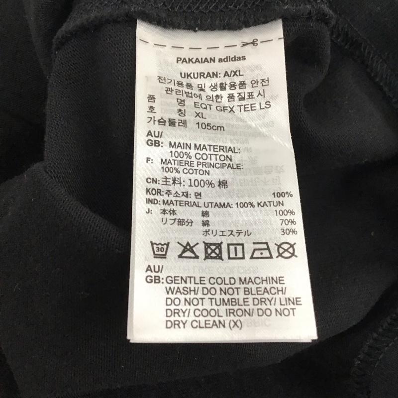 アディダス adidas Tシャツ 長袖 JN4849 EQT GFX TEE Long Sleeve XXL ロゴ、文字 X プリント 黒 / ブラック /  メンズ USED 古着 中古 10134817
