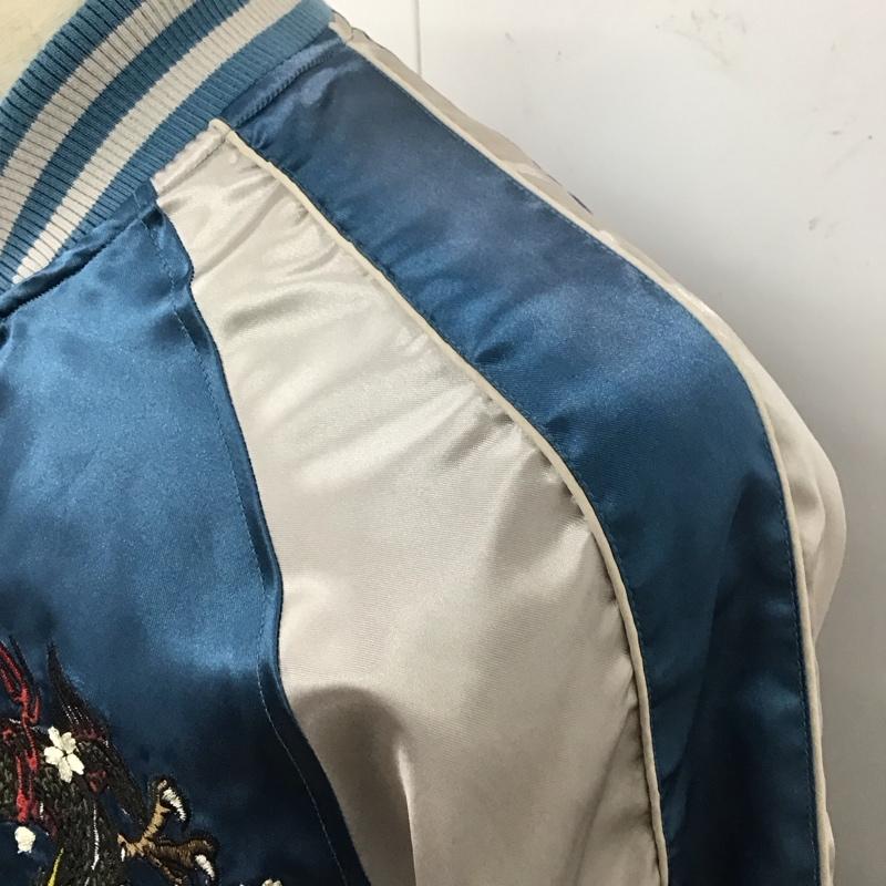 古着 USED ジャケット、上着 ジャンパー、ブルゾン 993813 スカジャン 朧 OBORO 龍 虎 和柄 M 刺繍 灰 / グレー / X 水色 / ライトブルー /  メンズ USED 古着 中古 10123276