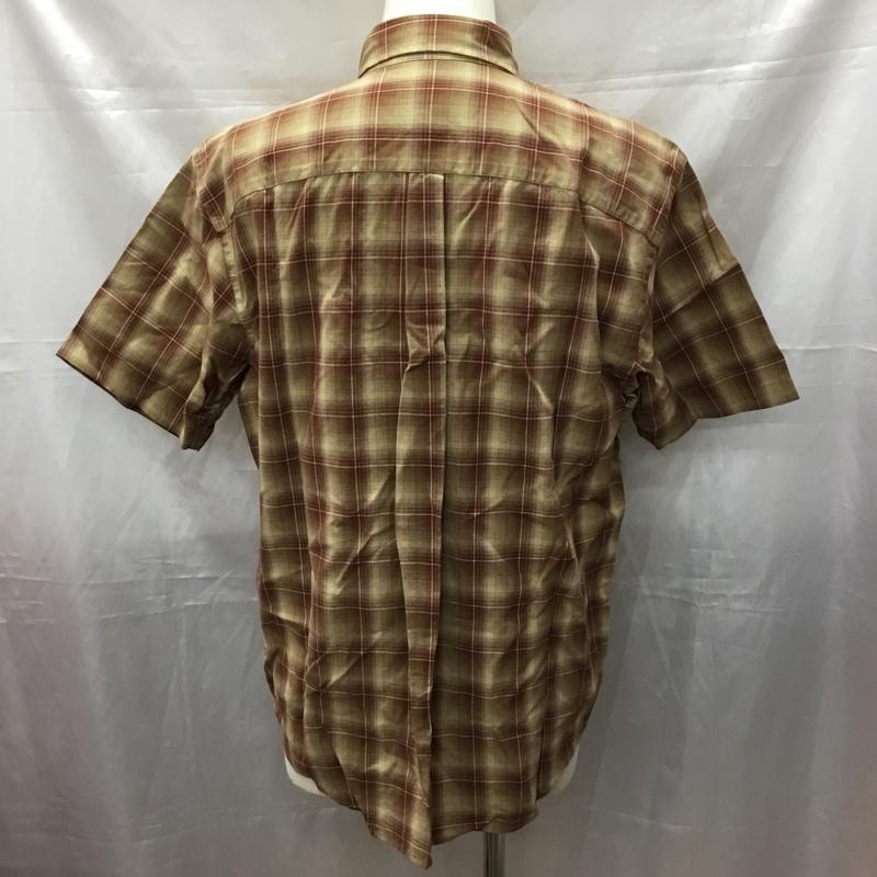 エディーバウアー Eddie Bauer シャツ、ブラウス 半袖 ボタンダウン M チェック 茶 / ブラウン / X ベージュ / ベージュ /  メンズ USED 古着 中古 10111588