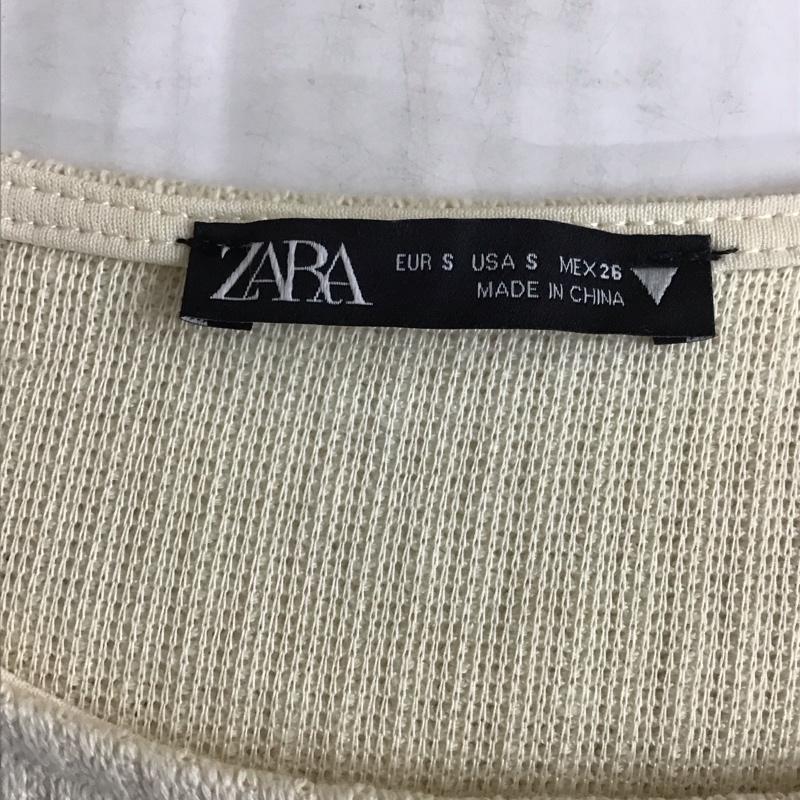 ザラ ZARA ニット、セーター 長袖 1014 816 712 ショート丈 クロップド丈 クロッシェ S  オフホワイト / オフホワイト /  レディース USED 古着 中古 10118465