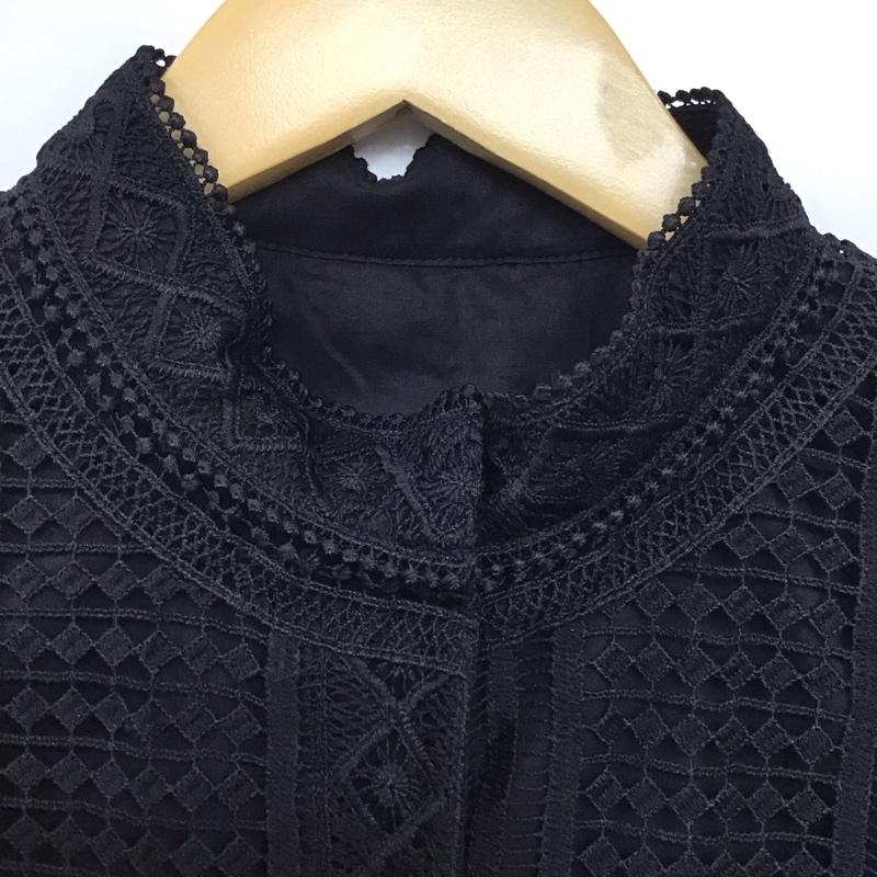 スライ SLY シャツ、ブラウス 長袖 030ASY30-0160 CLASSICLACEBLOUSE 2 無地 黒 / ブラック /  レディース USED 古着 中古 10140540