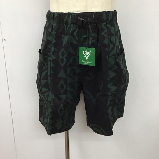 サウスツーウェストエイト South2 West8 パンツ ショートパンツ ショートパンツ ハーフパンツ カジュアルパンツ 総柄 M プリント 黒 / ブラック / X 緑 / グリーン /  メンズ USED 古着 中古 10119429