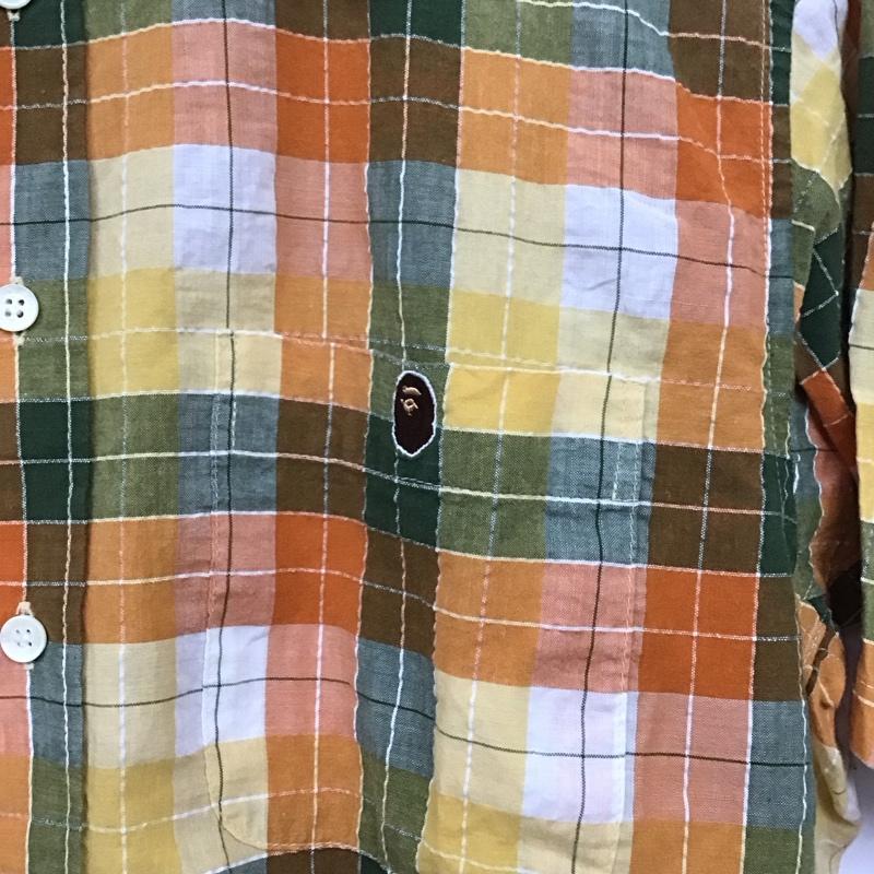 アベイシングエイプ A BATHING APE シャツ、ブラウス 半袖 半袖シャツ 無地シャツ ポケットシャツ S チェック マルチカラー / マルチカラー /  メンズ USED 古着 中古 10137176