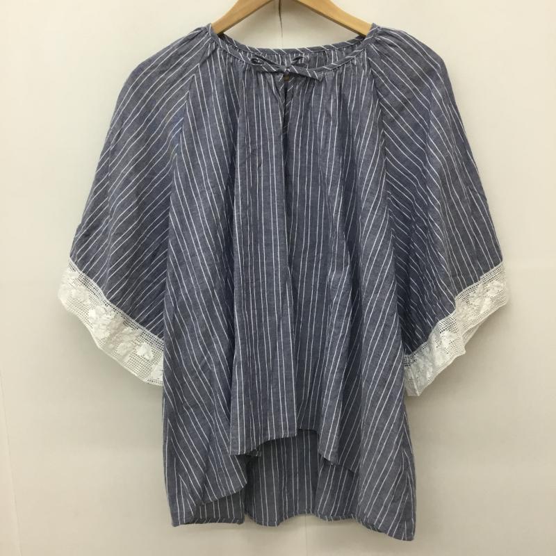 サマンサモスモス Samansa Mos2 シャツ、ブラウス 半袖 LNR-1709345 FREE ストライプ 青 / ブルー /  レディース USED 古着 中古 10144390