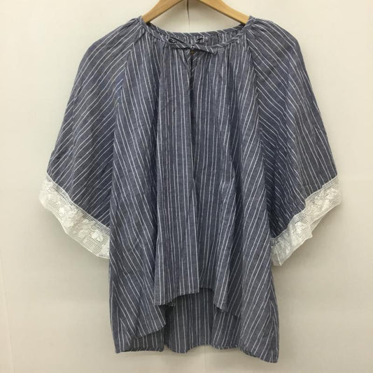 サマンサモスモス Samansa Mos2 シャツ、ブラウス 半袖 LNR-1709345 FREE ストライプ 青 / ブルー /  レディース USED 古着 中古 10144390