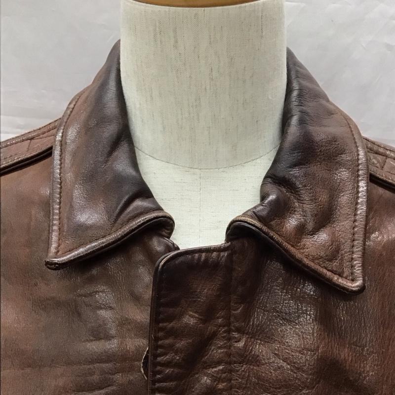 バナナリパブリック BANANA REPUBLIC ジャケット、上着 ジャケット、ブレザー レザージャケット ジップアップジャケット カジュアルジャケット アウター 40 無地 茶 / ブラウン /  メンズ USED 古着 中古 10111018