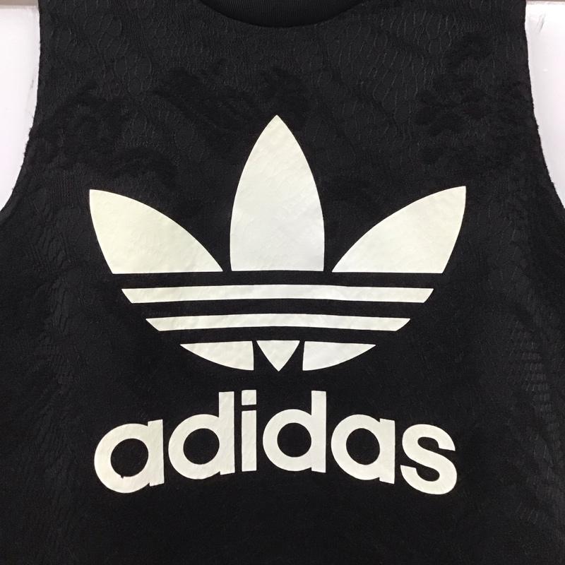 アディダス adidas ワンピース ミニスカート AY6600 タンクトップワンピース TREFOIL TANK DRESS L プリント X ロゴ、文字 黒 / ブラック /  レディース USED 古着 中古 10129853