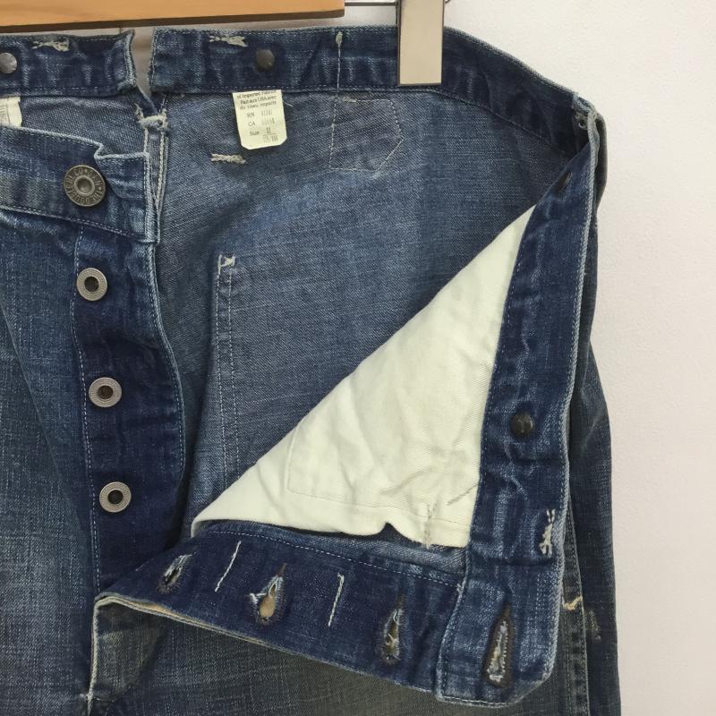ダブルアールエル RRL パンツ デニム、ジーンズ USA製 32インチ ダメージ加工 青 / ブルー /  メンズ USED 古着 中古 10107620