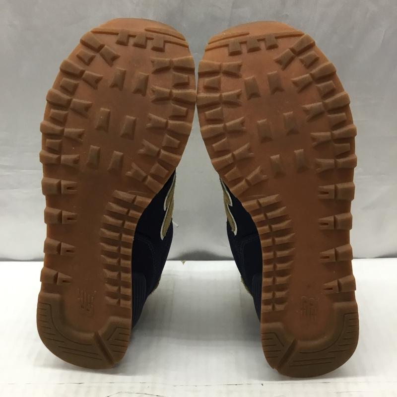ニューバランス New Balance スニーカー スニーカー ML574BC2 ローカット 25.5cm 25.5cm ロゴ、文字 紺 / ネイビー / X ベージュ / ベージュ /  メンズ USED 古着 中古 10121818
