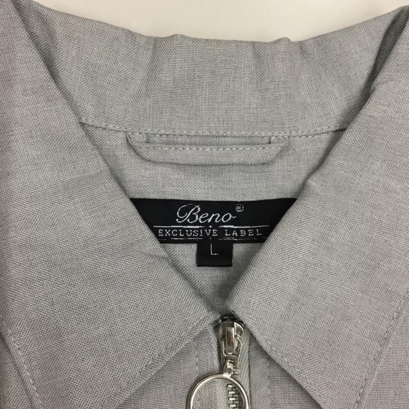 ビーノ Beno シャツ、ブラウス 半袖 ハーフジップ L 無地 灰 / グレー /  メンズ USED 古着 中古 10117781