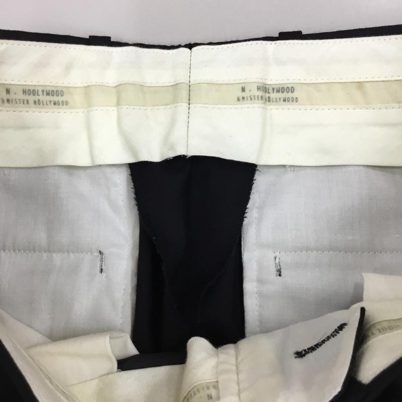 エヌハリウッド N.HOOLYWOOD パンツ スラックス 807peg スラックス スリムパンツ カジュアルパンツ 36 無地 黒 / ブラック /  メンズ USED 古着 中古 10115745