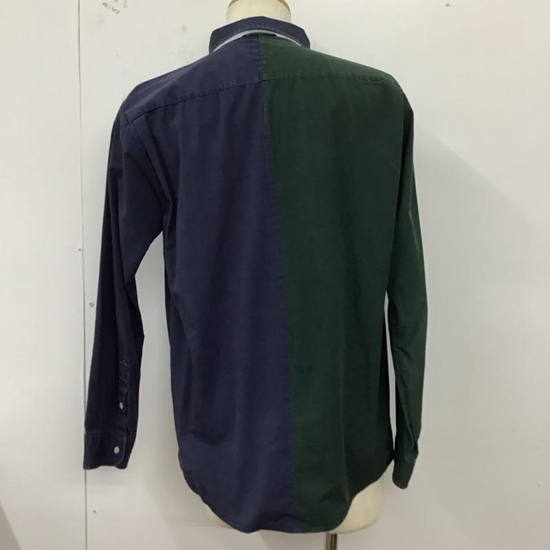 トミー TOMMY シャツ、ブラウス 長袖 長袖シャツ ボタンダウンシャツ カラーシャツ XL ロゴ、文字 緑 / グリーン / X 紺 / ネイビー /  メンズ USED 古着 中古 10127808