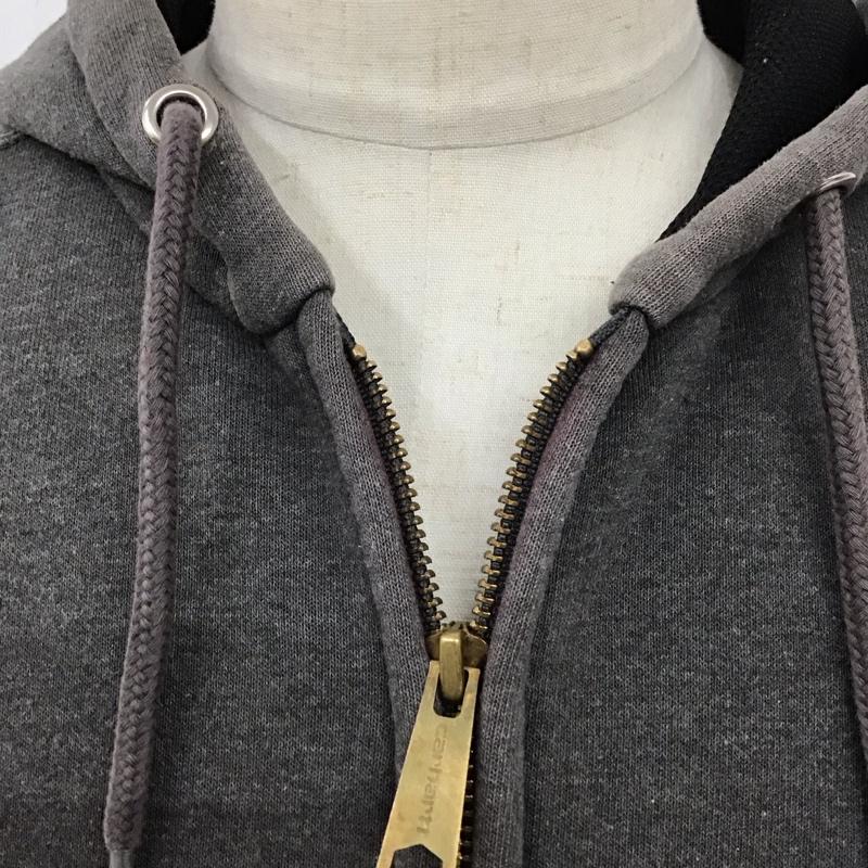 カーハート Carhartt パーカー 長袖 長袖パーカー フード付きパーカー プリントスウェット トレーナー M ロゴ、文字 灰 / グレー /  メンズ USED 古着 中古 10123580