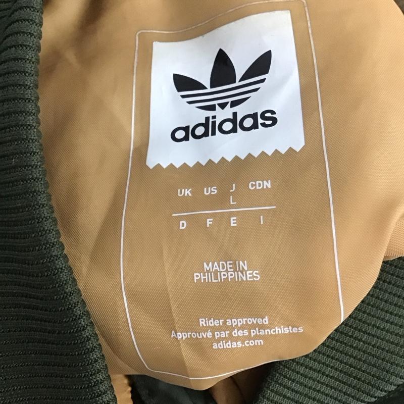 アディダスオリジナルス adidas originals ジャケット、上着 ジャンパー、ブルゾン br4033 adidasSatinMA-1JKTOriginals ジップアップジャケット スカジャン アウター L ロゴ、文字 カーキ / カーキ /  メンズ USED 古着 中古 10107000